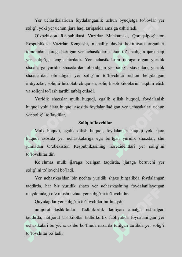 YURIDIK SHAXSLARDAN UNDIRILADIGAN YER SOLIG’I VA  UNI SOLIQ TIZIMIDA  TUTGAN O’RNI 2