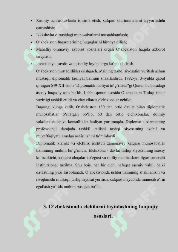 O‘zbekistonda favqulodda va muxtor elchilarni tayinlash tartibi 5