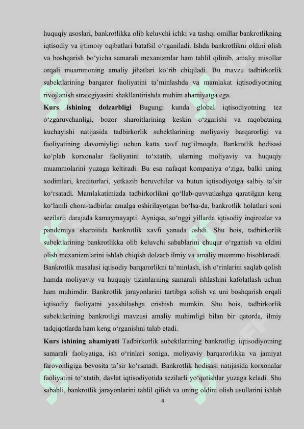 Tadbirkorlik subektlarining bankrotligi 4