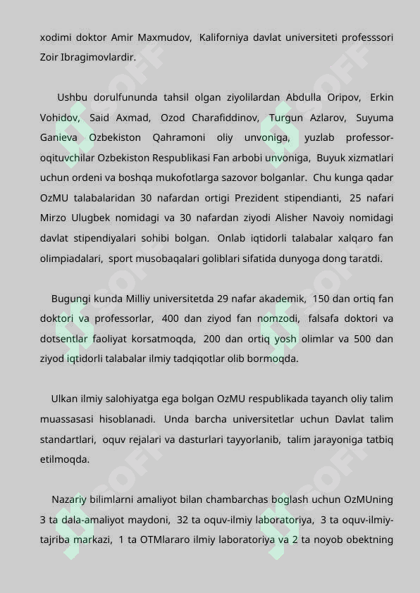 Mirzo Ulug‘bek nomidagi O‘zbekiston Milliy universiteti 3