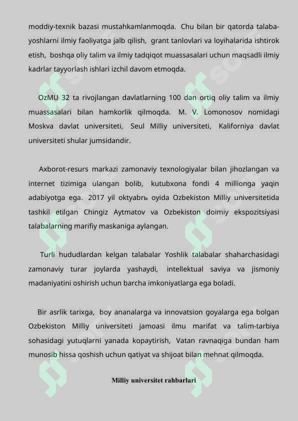 Mirzo Ulug‘bek nomidagi O‘zbekiston Milliy universiteti 4