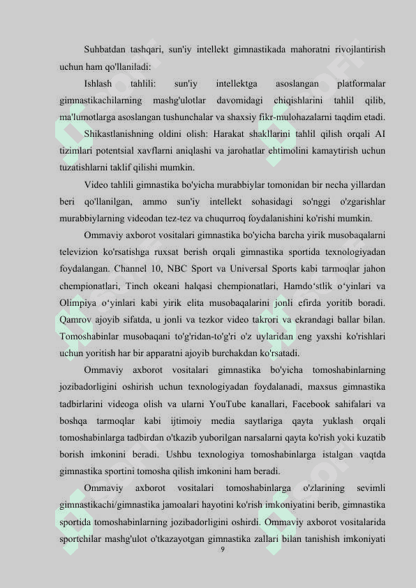Gimnastikada raqamli texnologiyalardan foydalanish 8