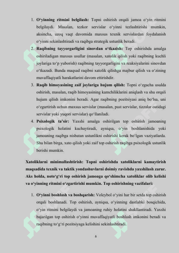 Voleybolda top oshirish usullari va ularni bajarish texnikasi 6