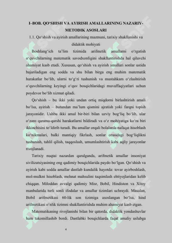 QO’SHISH VA AYIRISH AMALI MA’NOSINI OCHIB BERISH HAMDA UNI BOSQICHMA BOSQICH KONTSENTRLARDA O’RINLANISHINI O’RGATISH 4