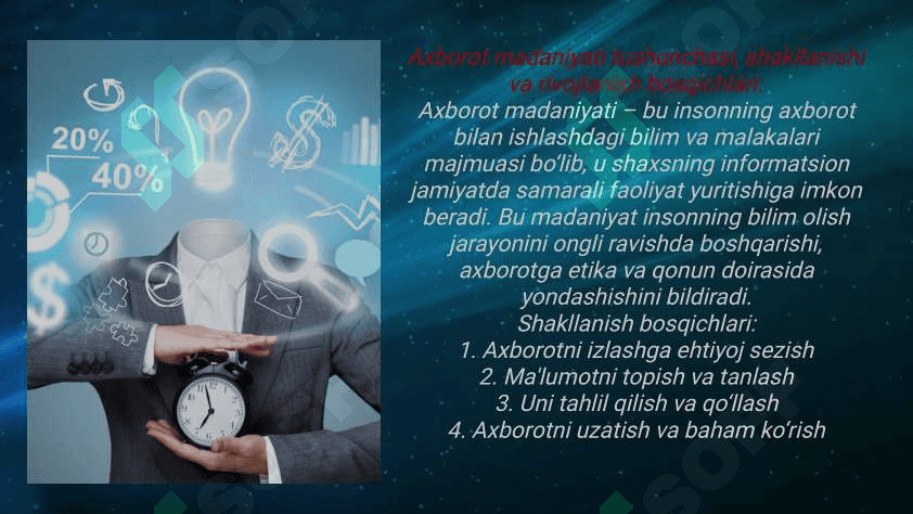 Media savodxonlik va axborot madaniyati fanining predmeti va jamiyat taraqiyotidagi o'rni 3