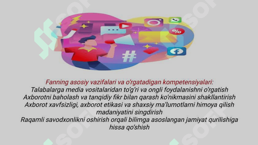 Media savodxonlik va axborot madaniyati fanining predmeti va jamiyat taraqiyotidagi o'rni 4