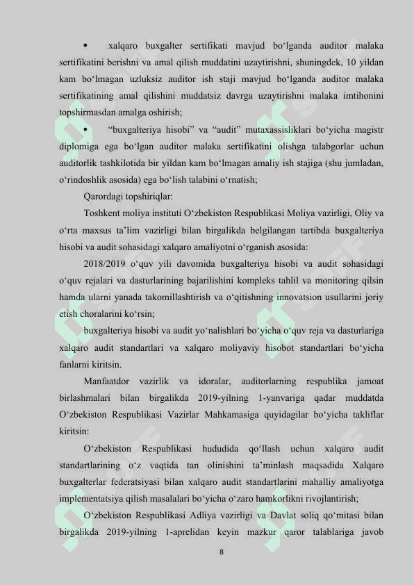 AUDITNING XALQARO STANDARTLARINI SINFLASHTIRISH VA O'ZBEKISTON RESPUBLIKASIDA QO'LLASH MASALALARI.doc 7