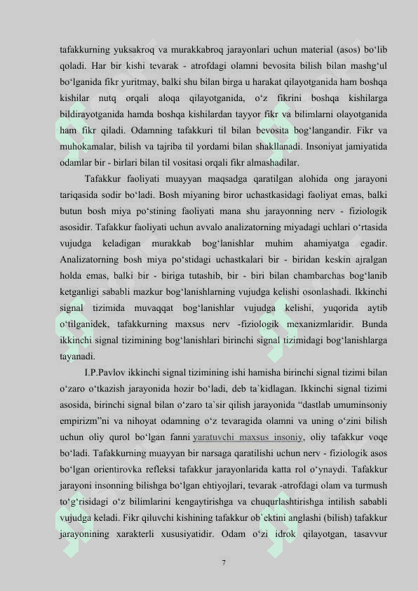 Tafakkurning rivojlanishi va uni shakllantirish metodlari 7