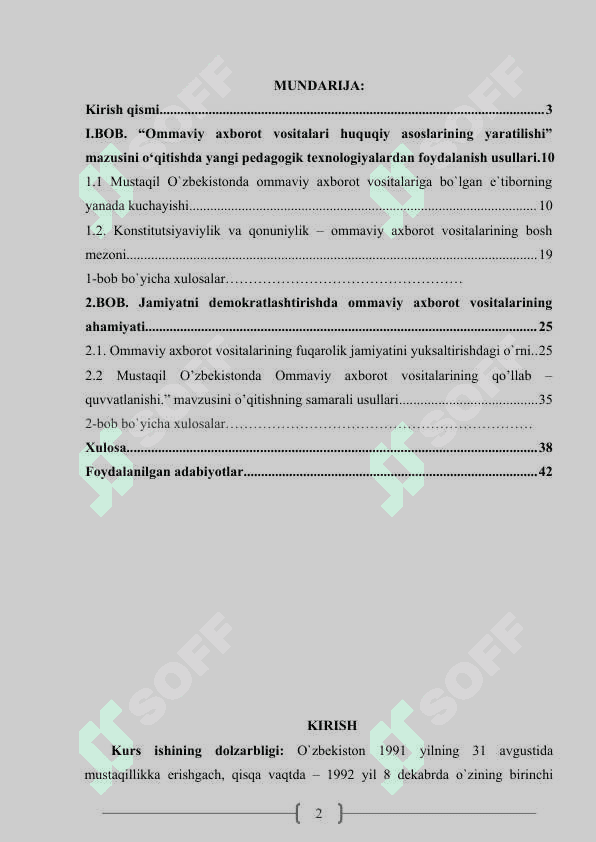 O’zbekistonda ommaviy axborot vositalari faoliyatini demokratlashtirish 2