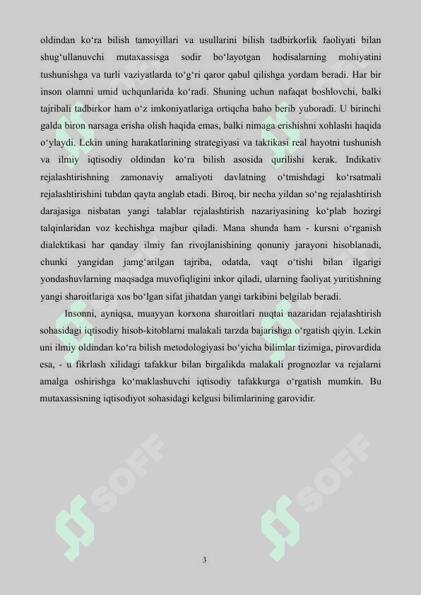 O‘zbekistonda  o‘rta muddatli indikativ rejani tayyorlash va uni  amalga  oshirishga ko‘maklashuvchi sharoitlar 3