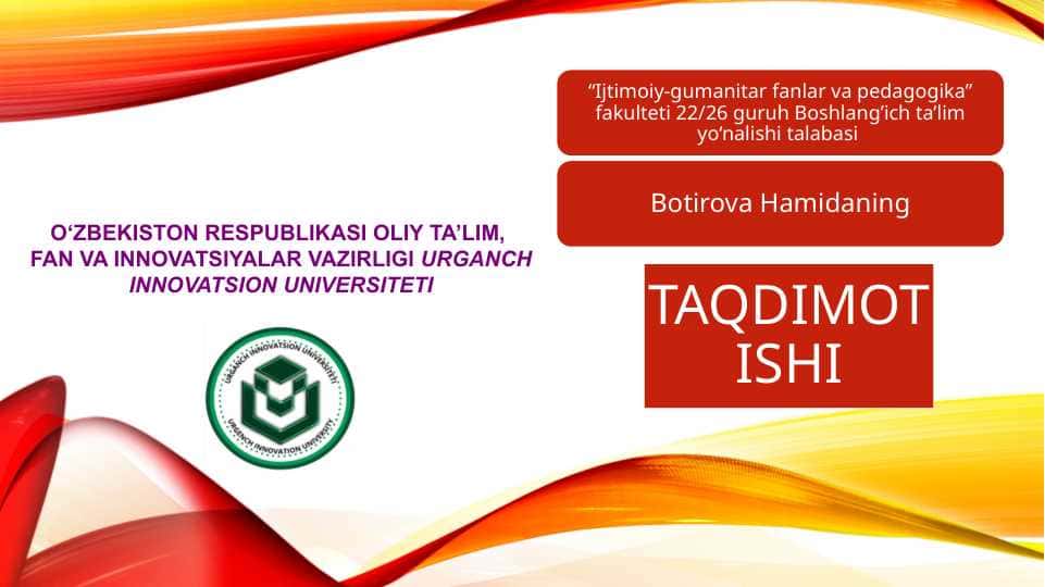 ONLIK YUZLIK KONSENTRIDA NOMERLASHGA O’RGATISH METODIKASI ppt