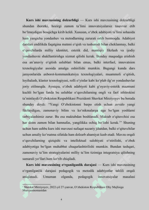 Pedagogik innovatsion texnologiyalar va adabiy ta'lim kurs ishi 4
