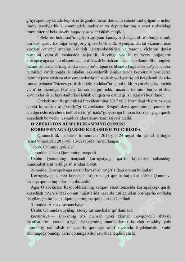 Korrupsiya va ijtimoiy hayot.Korrupsiyani bartaraf etishning asosiy yo’nalishlari. 6