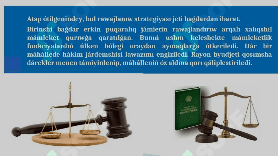 Rawajlanıw strategiyasınıń mánis-mazmunı, maqset hám waziypaları 30 bet.ppt 4