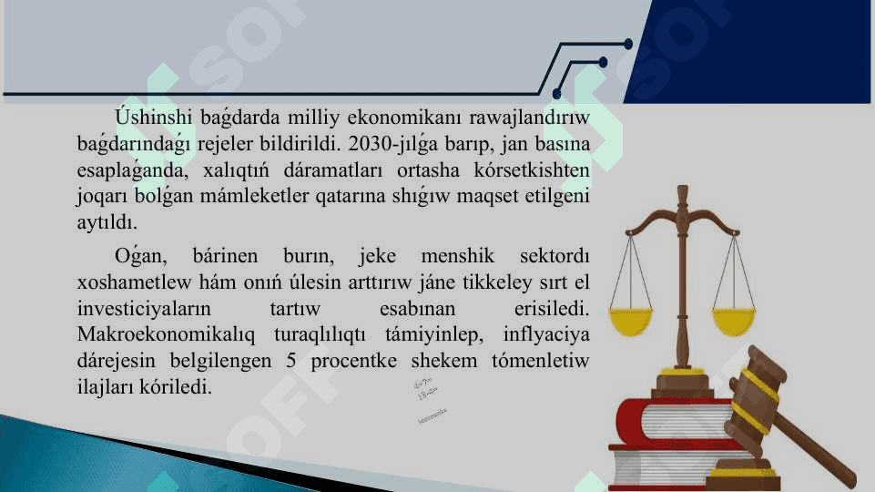 Rawajlanıw strategiyasınıń mánis-mazmunı, maqset hám waziypaları 30 bet.ppt 6
