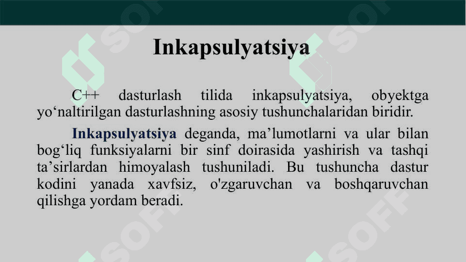 Inkapsulyatsiya va merosxo'rlik 3