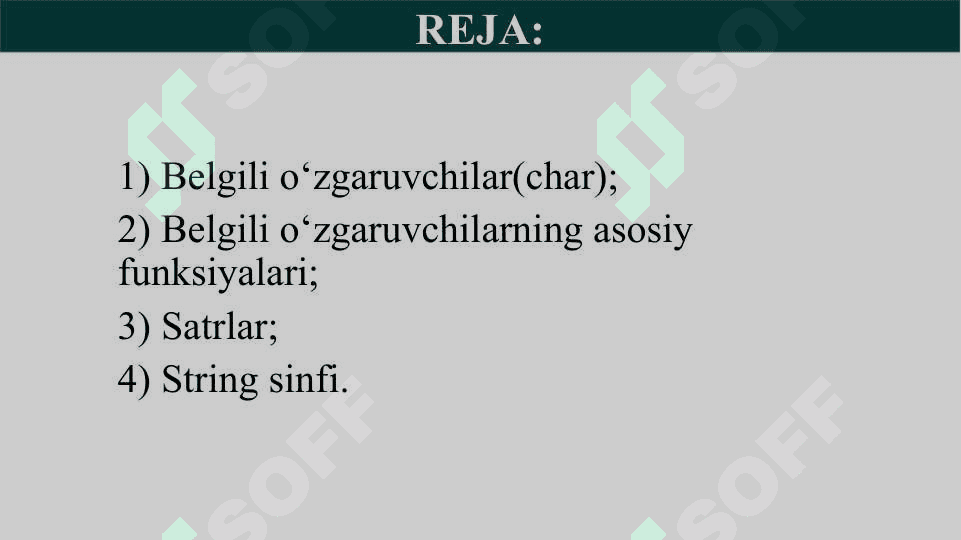 Satrlar va kengaytirilgan belgilar 2