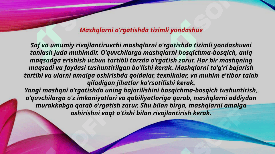 Saf va umumiy rivojlantiruvchi mashqlarni o'rgatishni takomillashtirish (TAQDIMOT) 4