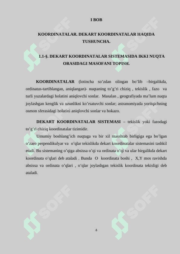 Koordinatalarni almashtirish 6