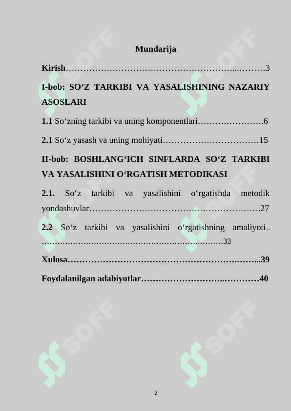 Boshlang’ich sinflarda ona tili darslarida so’z tarkibi va so’z yasalish metodikasi 2