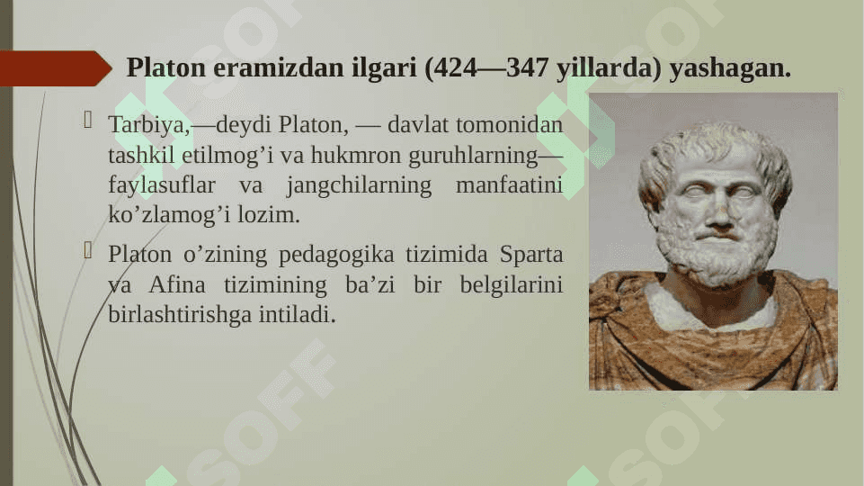 ENG QADIMGI DAVRLARDAN XIX ASRNING BIRINCHI YARMIGACHA JAHON PEDAGOGIKA FANINING RIVOJLANISH TARIXI. Y.A.KOMENSKIYNING PEDAGOGIK NAZARIYASI. 7