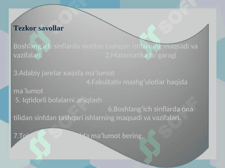 Sinfdan tashqari ishlarning mazmun mohiyati 3