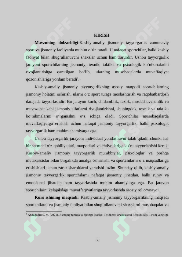 Kasbiy-amaliy jismoniy tayyorgarlik 2