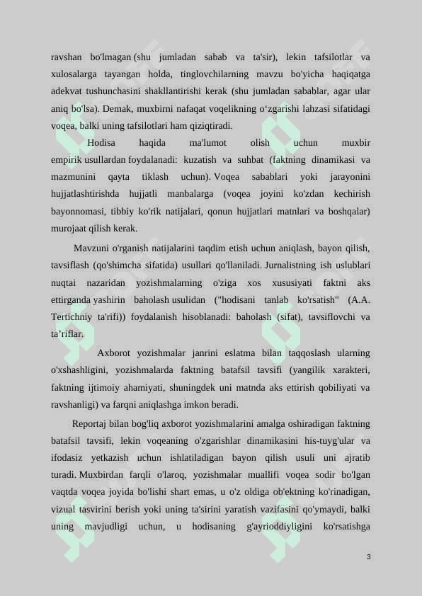 Korrespondensiyaning turlari: informatsion va tahliliy korrespondensiya 3