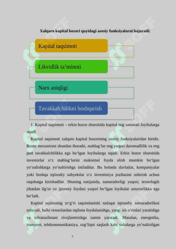 Xalqaro kapital bozori va uning rivojlanish asoslari 7