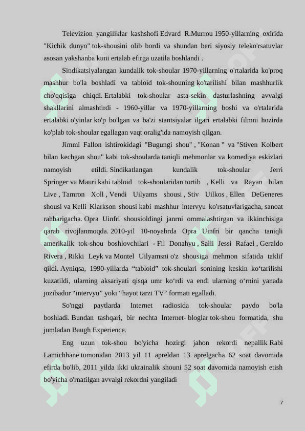 TOK SHOU KORSATUVLARINING DOLZARBLIGI 7