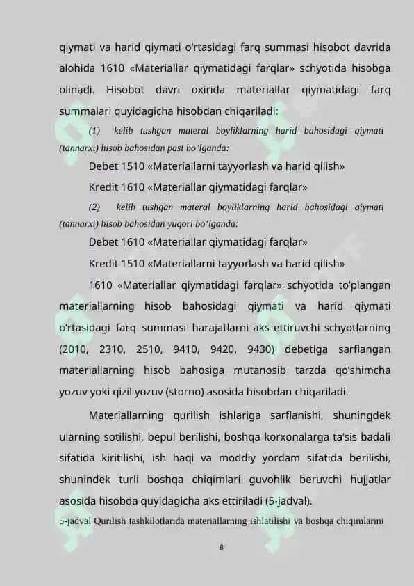Qurilish korxonalarida buxgalteriya balansini to`lg`azish xususiyatlari 8