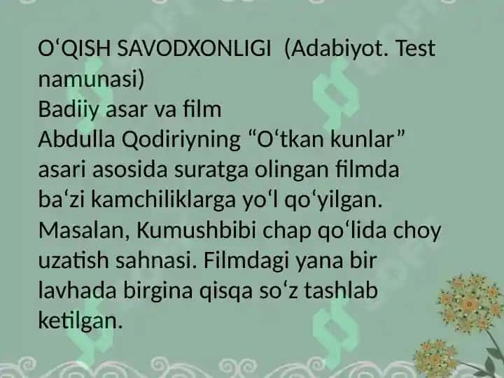 PISA TOPSHIRIQLARI USTIDA ISHLASH 2