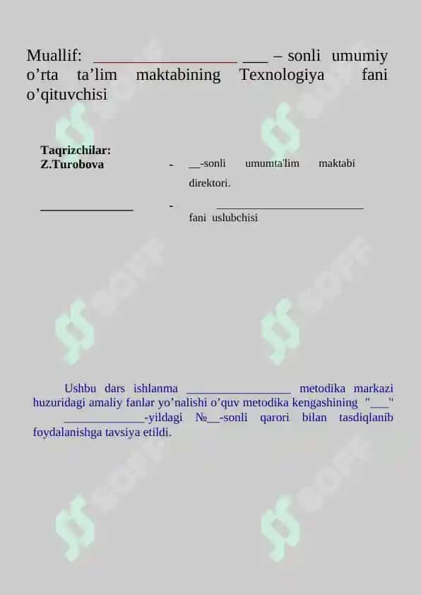 8-sinf texnologiya ochiq dars 2