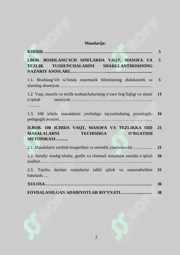 100 ichida vaqt, masofa va tezliklarga doir masalalarni yechishga o’rgatish metodikasi 2