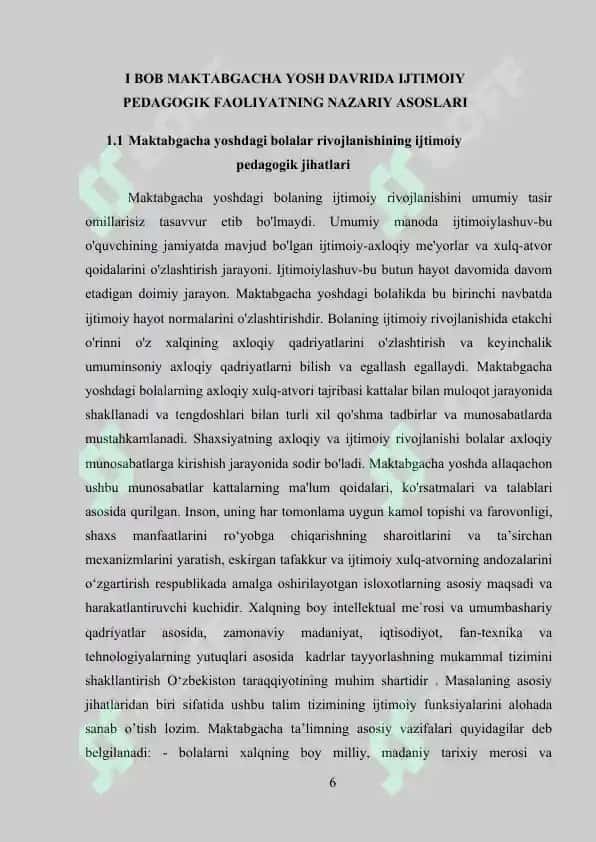 Maktabgacha tarbiya yoshidagi bolalar bilan olib boriladigan ijtimoiy pedagogik faoliyat 6