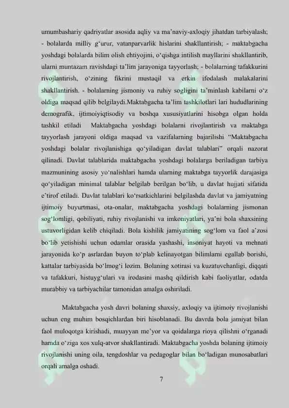 Maktabgacha tarbiya yoshidagi bolalar bilan olib boriladigan ijtimoiy pedagogik faoliyat 7