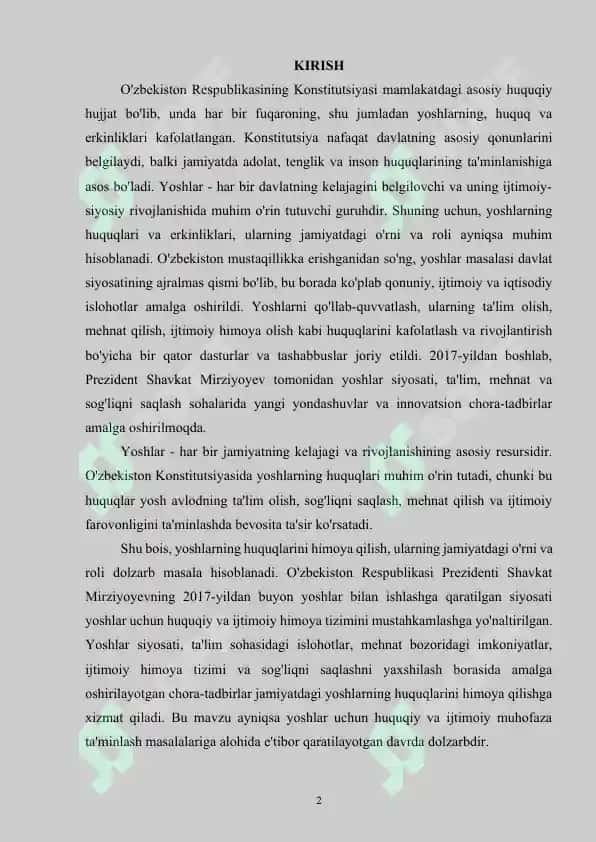 Yangi tahrirdagi Konstitutsiya – inson sha’ni, qadr-qimmati va huquqlarining mustahkam kafolati 2