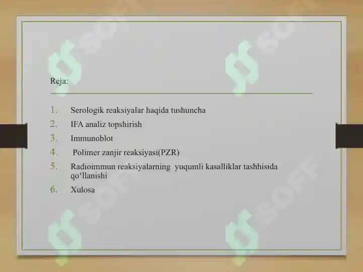 IFA, immunoblot, PZR, radioimmun reaksiyalarning yuqumli kasalliklar tashhisida qo‘llanilishi, qo‘yish tehnikasi 2