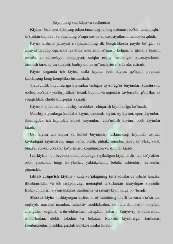 Maxusus kiyimlar 2