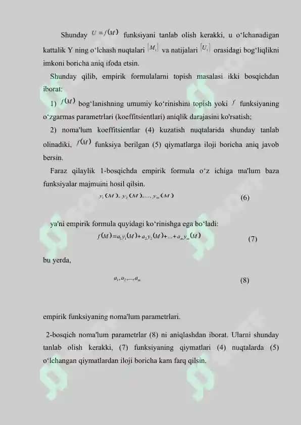 Ekonometrik modellar parametrlarini aniqlashda eng kichik kvadratlar usulida foydalanish uslubiyati. 4