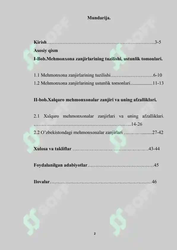 Xalqaro mehmonxonalar zanjiri va ularning afzalliklari 2