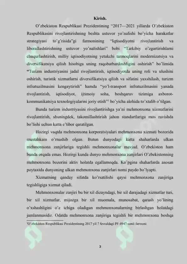 Xalqaro mehmonxonalar zanjiri va ularning afzalliklari 3
