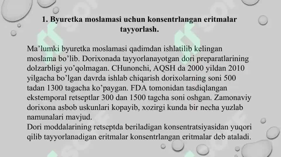 Eritmalar texnologiyasida qo’llaniladigan asbob-uskunalar, ishlash prinsipi. Taqdimot 13 bet. 3
