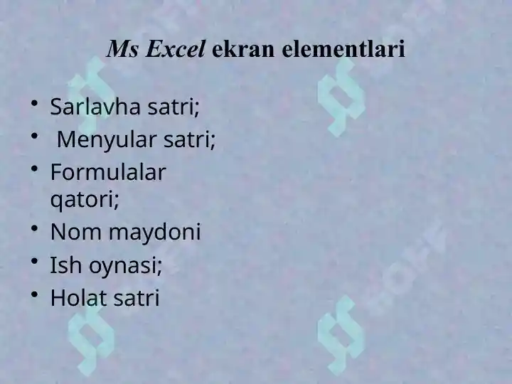 Microsoft Excel slayd 4