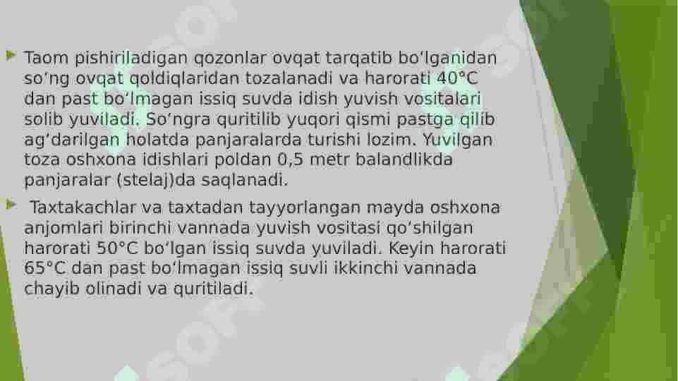 Maktabgacha yoshdagi bolalarni xavfsiz va sifatli ovqatlanishiga oid gigiyenik talablar 4