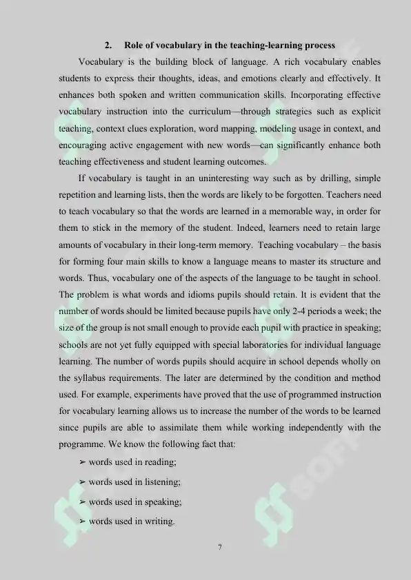 Teaching vocabulary 7