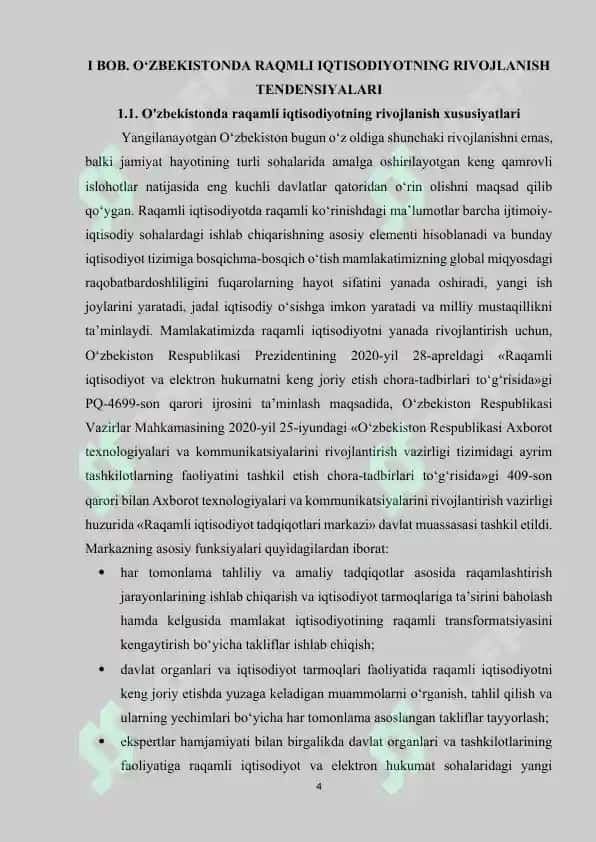 OʻZBEKISTONDA VA XORIJDA RAQAMLI IQTISODIYOTNING RIVOJLANISHI 4