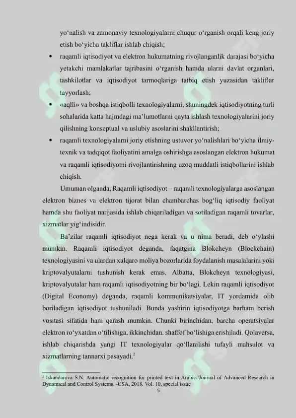 OʻZBEKISTONDA VA XORIJDA RAQAMLI IQTISODIYOTNING RIVOJLANISHI 5