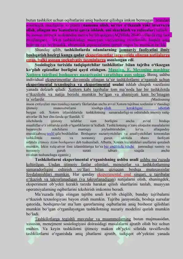 Tashkilot faoliyatini o‘rganishda hayotiy (tabiiy, jonli) modellashtirish usulidan foydalanshning ustuvor yo‘nalishtari 2