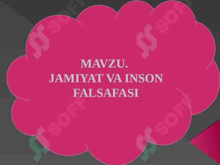 JAMIYAT VA INSON FALSAFASI